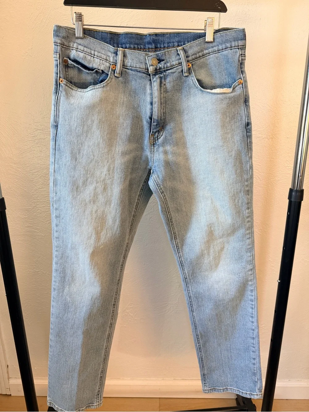 Levi's Slim Light‎ Blue Denim Jeans 5-Pocket Design Men Regular Size 32x30